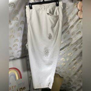 Catherines Cream Flare & Wide Leg Jeans